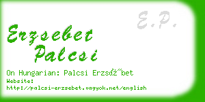 erzsebet palcsi business card